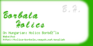 borbala holics business card
